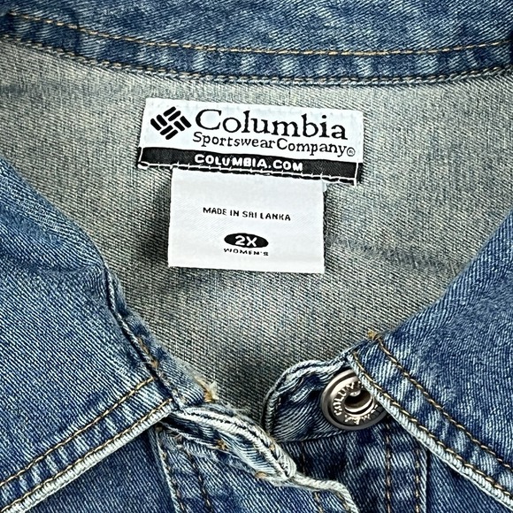 Vintage Women's Columbia Denim Jean Jacket Coat Size‎ 2XL Made in Sri Lanka - Picture 3 of 7